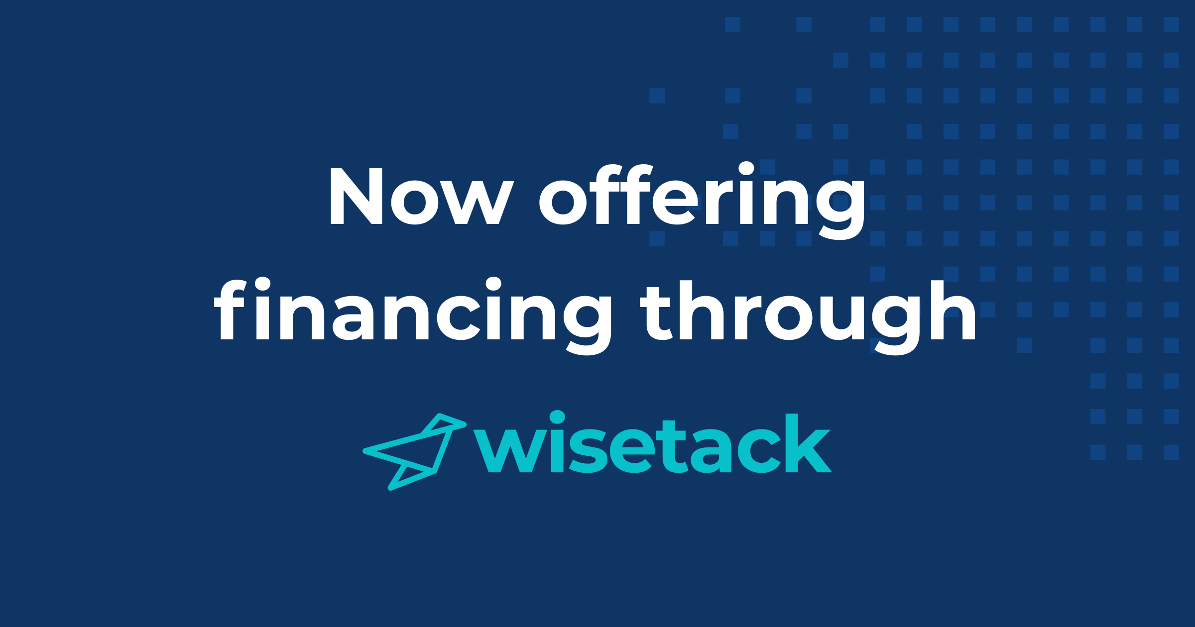 Now offering financing through Wisetack (navy, rectangle)@2x